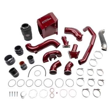 Picture of Wehrli 06-07 Chevrolet 6-6L Duramax LBZ Stage 3 High Flow Bundle Kit - WCFab Red