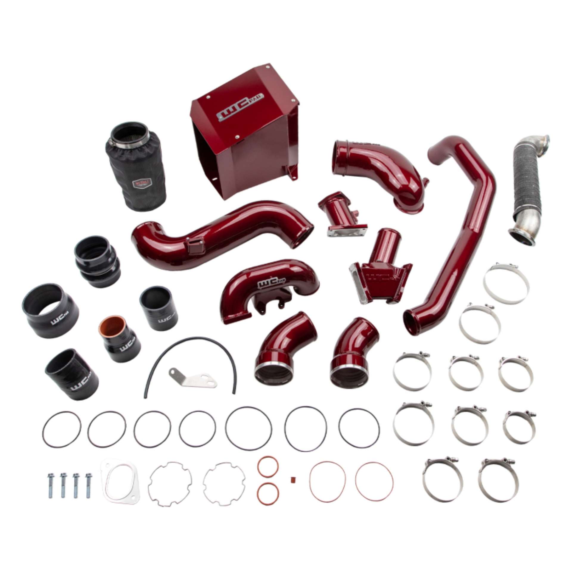 Picture of Wehrli 07-5-2010 Chevrolet 6-6L Duramax LMM Stage 3 High Flow Bundle Kit - WCFab Red