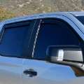 Picture of Westin 19-21 Chevy Silverado Crew Cab Pickup In-Channel Wind Deflector 4pc - Smoke