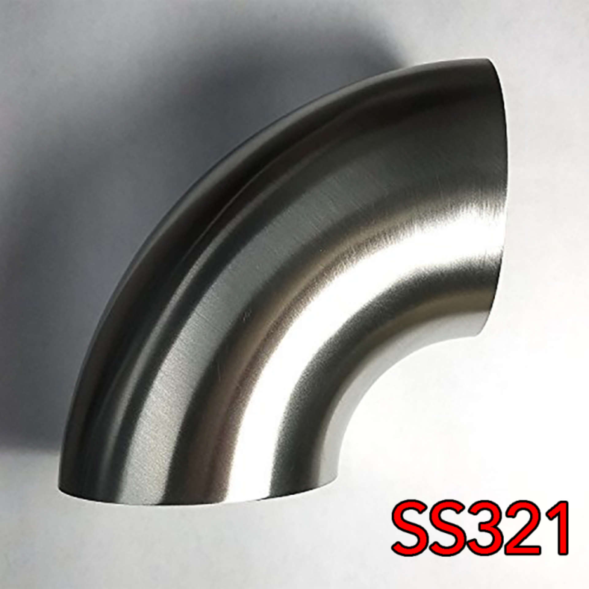 Picture of Stainless Bros 3-5 in SS321 90 Deg Elbow - 1D - 3-5in CLR - 16GA - -065in - No Leg