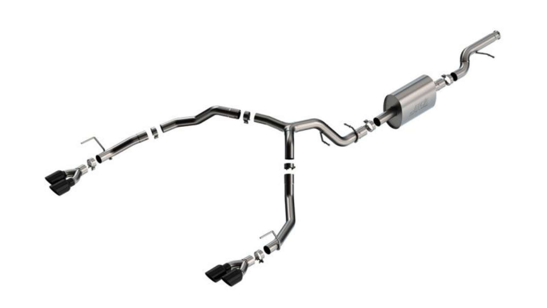 Picture of Borla 21-22 Chevy Tahoe 5-3L V8 2-4WD 4DR 3in-2-75in S-Type Cat-Back Exhaust w- Black Chrome Tips