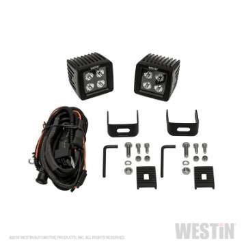 Picture of Westin HyperQ LED Auxiliary Lights 3in x 3in cube 20w Flood - Black