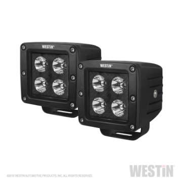 Picture of Westin HyperQ LED Auxiliary Lights 3in x 3in cube 20w Flood - Black