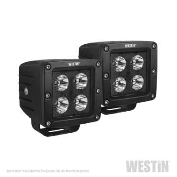 Picture of Westin HyperQ LED Auxiliary Lights 3in x 3in cube 20w Flood - Black