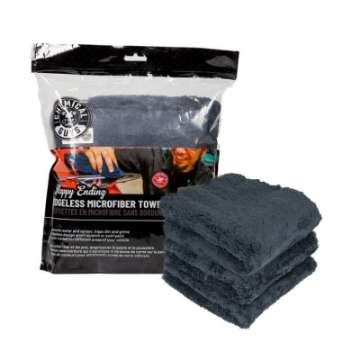 Picture of Chemical Guys Ultra Edgeless Microfiber Towel - 16in x 16in - Black - 3 Pack