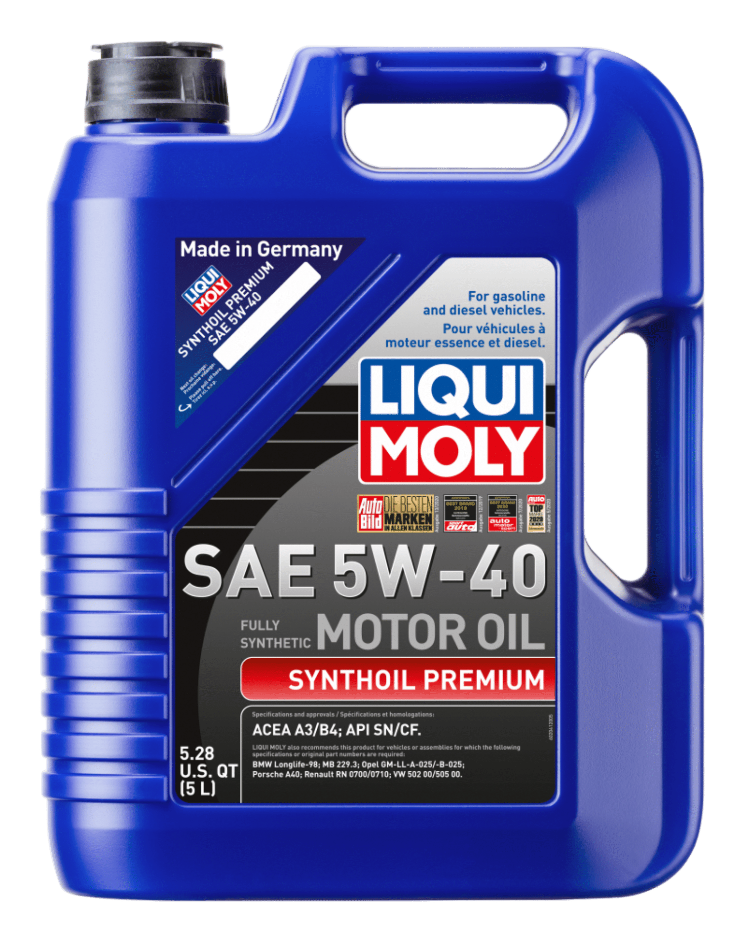 Picture of LIQUI MOLY 5L Synthoil Premium Motor Oil SAE 5W40