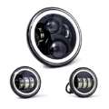 Picture of Letric Lighting 7? Full-Halo Black LED Headlight with 2 4-5? Full-Halo Black Passing Lamps