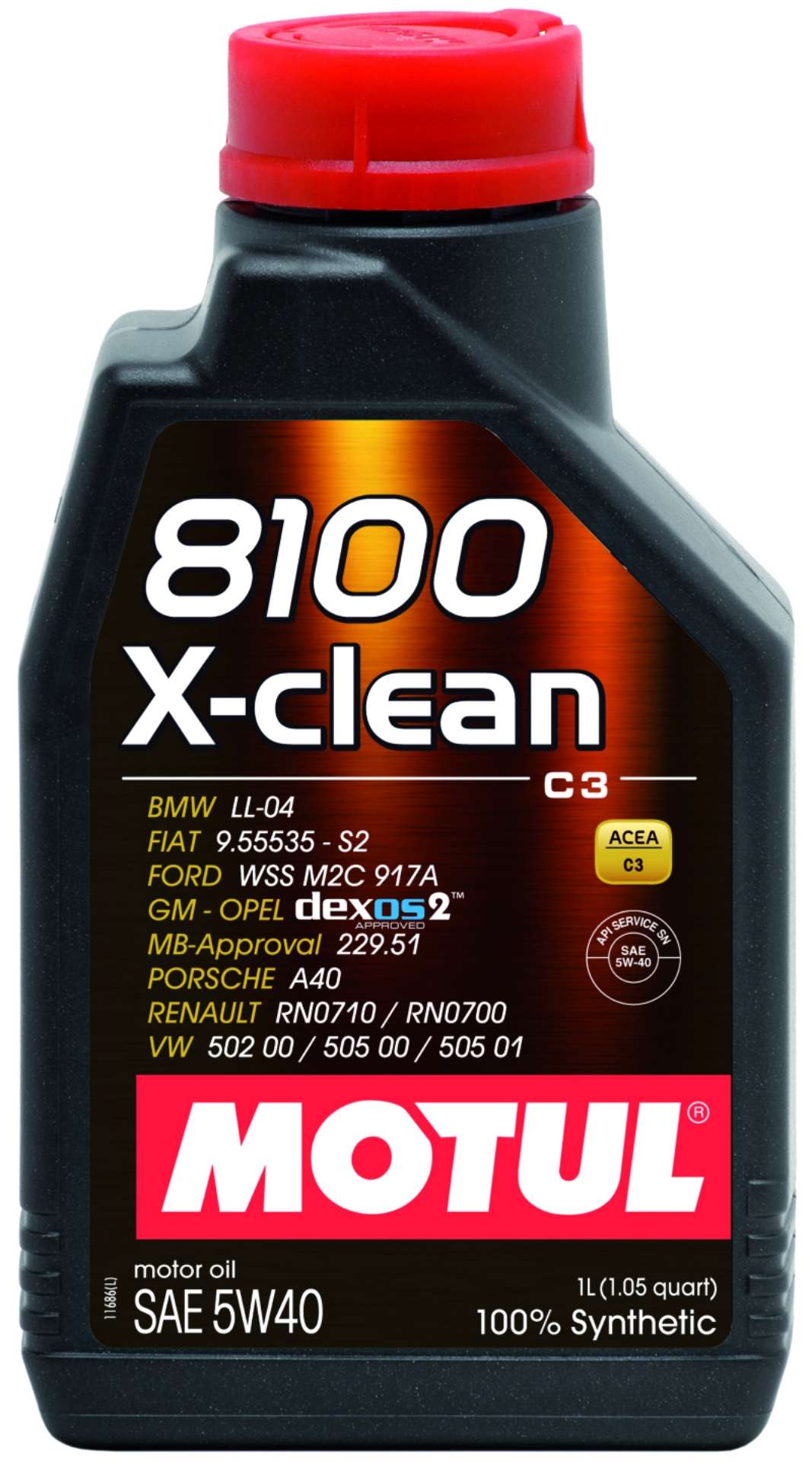 Picture of Motul 1L Synthetic Engine Oil 8100 5W40 X-CLEAN C3 -505 01-502 00-505 00-LL04