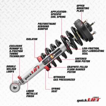 Picture of Rancho 01-07 Toyota Sequoia Front Left Quick Lift Loaded