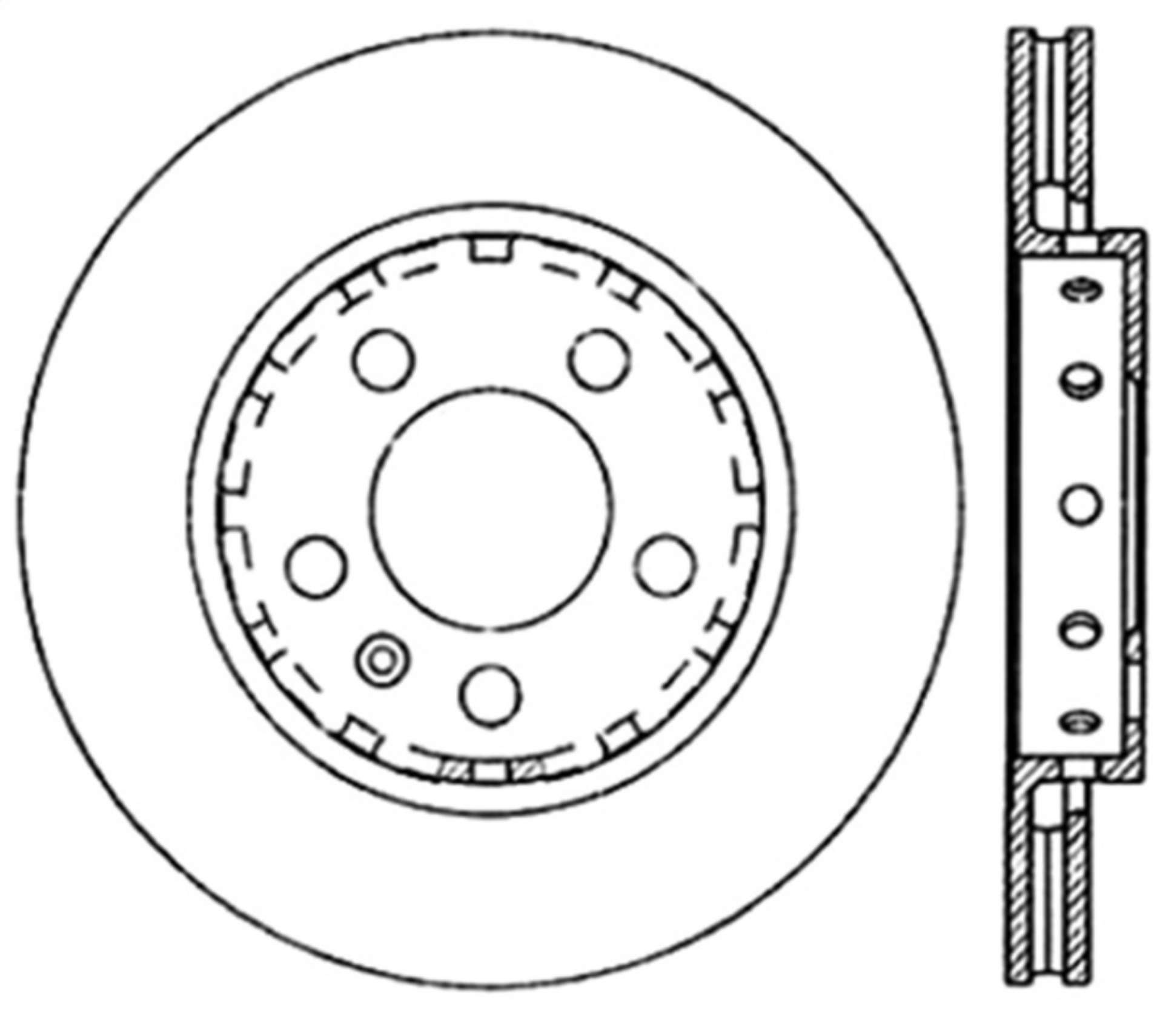 Picture of StopTech 03-05 VW Golf GTi vented rear discs Drilled Left Rear Rotor