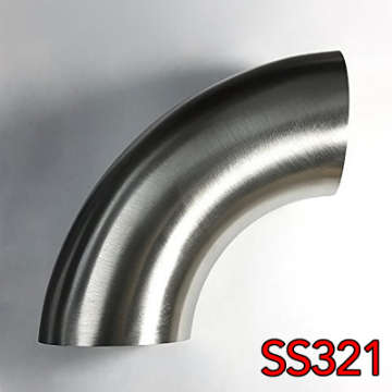 Picture of Stainless Bros 3in SS321 90 Degree Mandrel Bend Elbow 1-5D - 16GA--065in Wall - No Leg