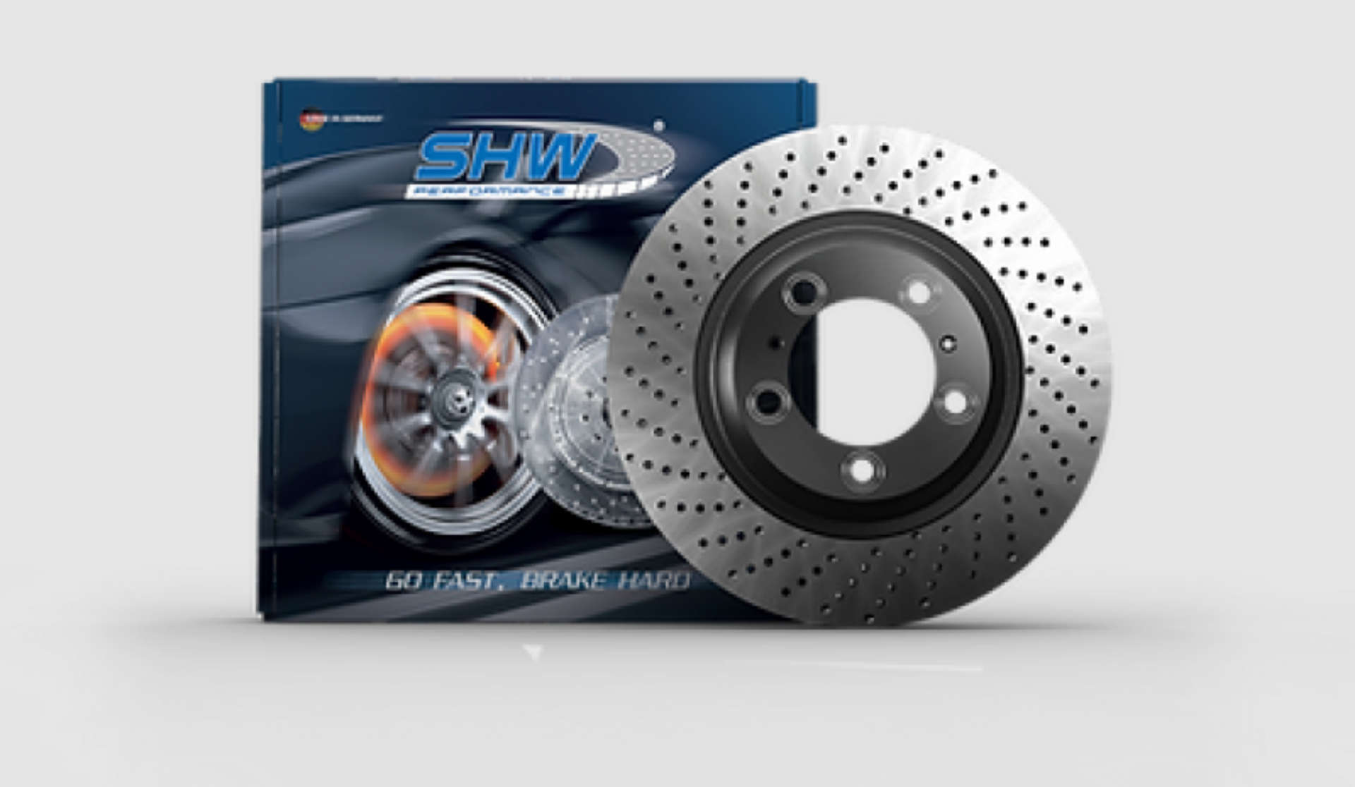 Picture of SHW 04-08 Porsche 911 GT3 w-o Ceramics Right Front Cross-Drilled Monobloc Brake Rotor 99735141090