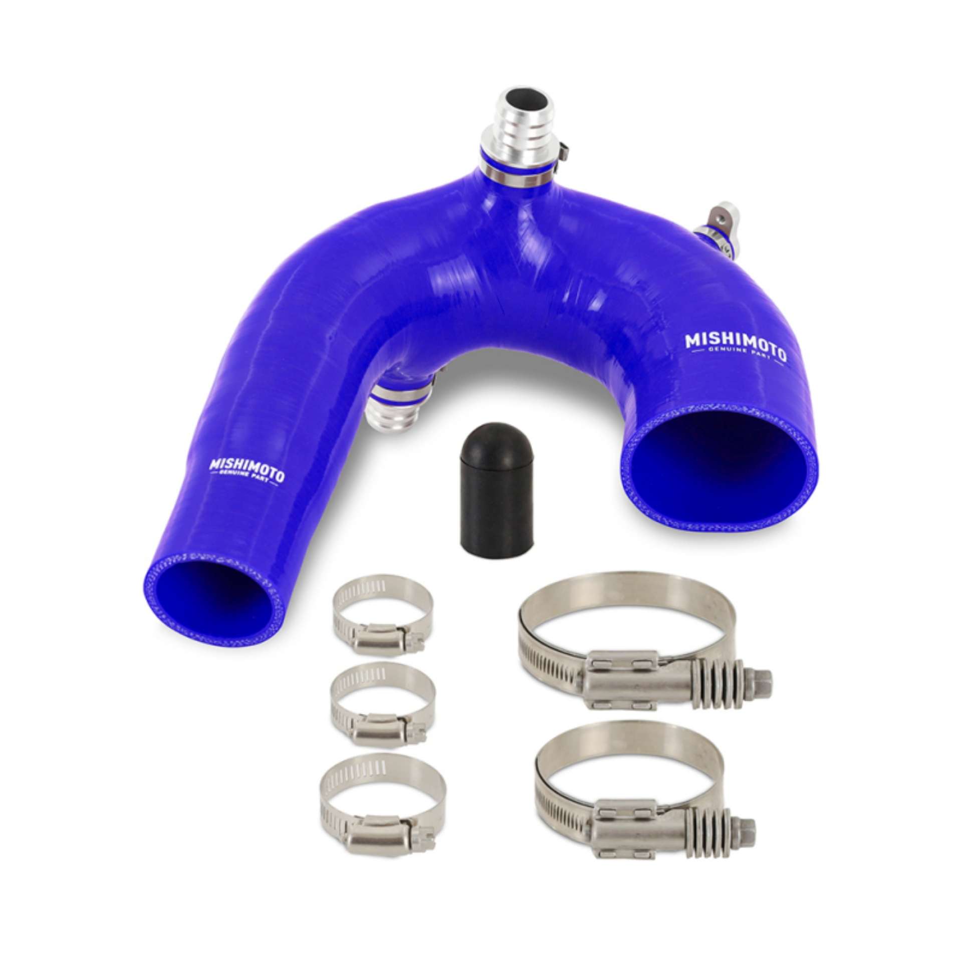 Picture of Mishimoto 2016+ Polaris RZR XP Turbo Silicone Intake J-Tube - Blue