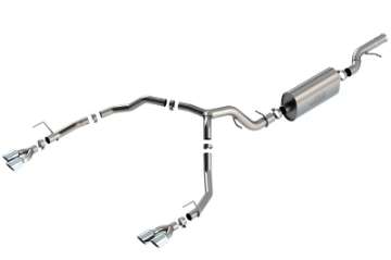 Picture of Borla 21-22 Chevrolet Tahoe 6-2L V8 2-4WD 4DR Brushed T-304 Stainless Steel Touring Cat-Back Exhaust