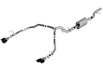 Picture of Borla 21-22 Chevrolet Tahoe 6-2L V8 2-4WD 4DR T-304 SS S-Type Cat-Back Exhaust w- Black Chrome Tips