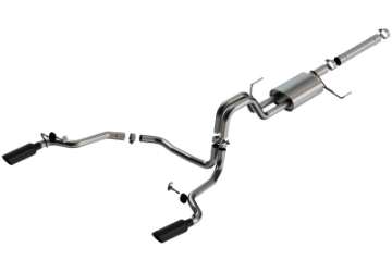 Picture of Borla 21-22 F-150 Powerboost 3-5L V6 2WD & 4WD 4DR 3in, 2-25in S-TYPE Catback w- Black Chrome Tips