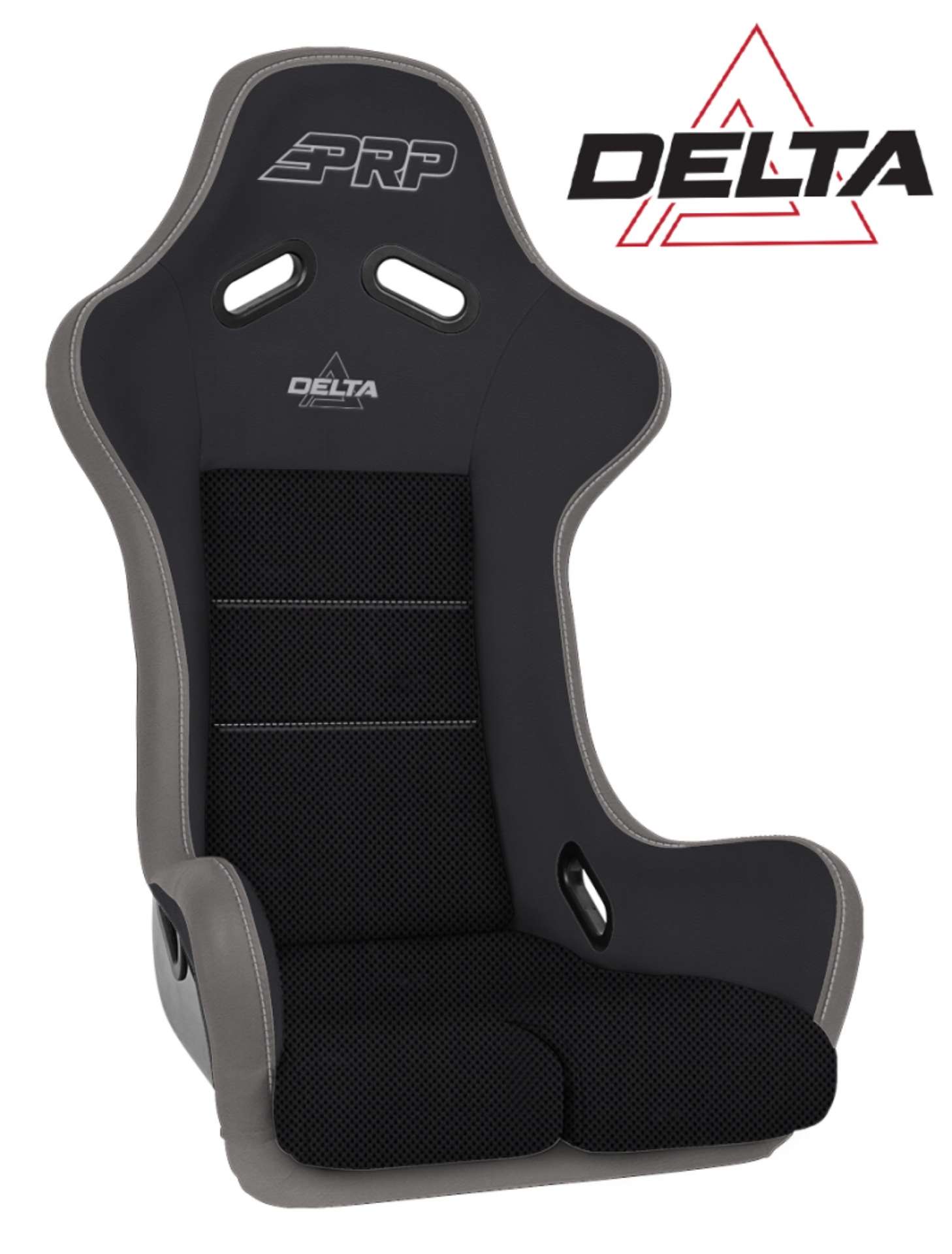 Picture of PRP Delta Composite Seat- Black-Grey PRP Silver Outline-Delta Silver- Silver Stitching