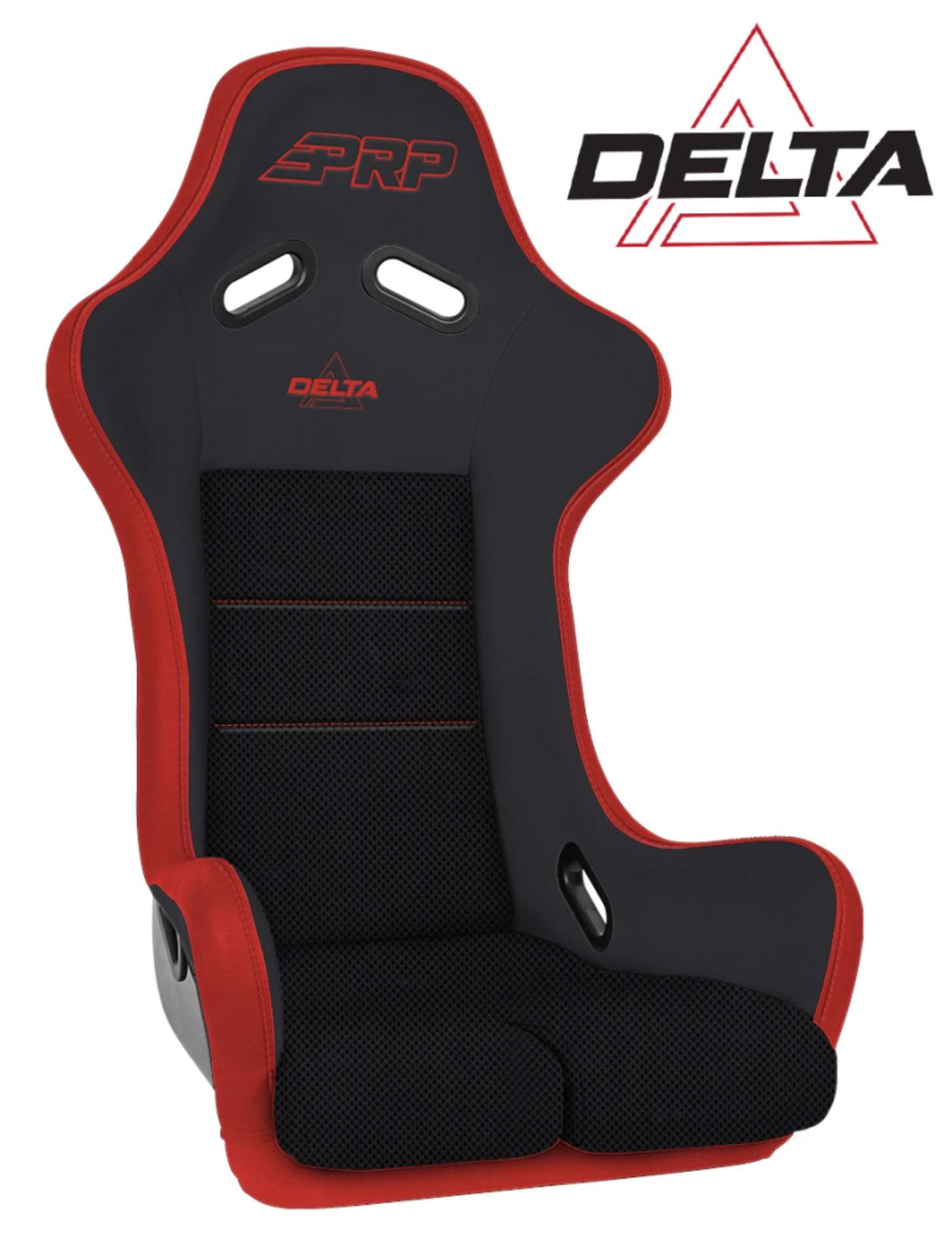 Picture of PRP Delta Composite Seat- Black-Red PRP Red Outline-Delta Red- Red Stitching-201-263-201-237