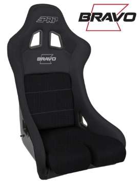 Picture of PRP Bravo Composite Seat- Black PRP Silver Outline-Bravo Silver- Black Stitching