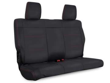 Picture of PRP 07-10 Jeep Wrangler JK Rear Seat Covers-2 door - Black with Red Stitching