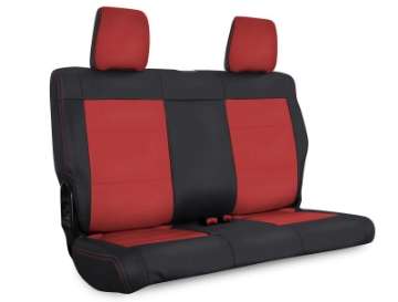 Picture of PRP 07-10 Jeep Wrangler JK Rear Seat Covers-2 door - Black-Red