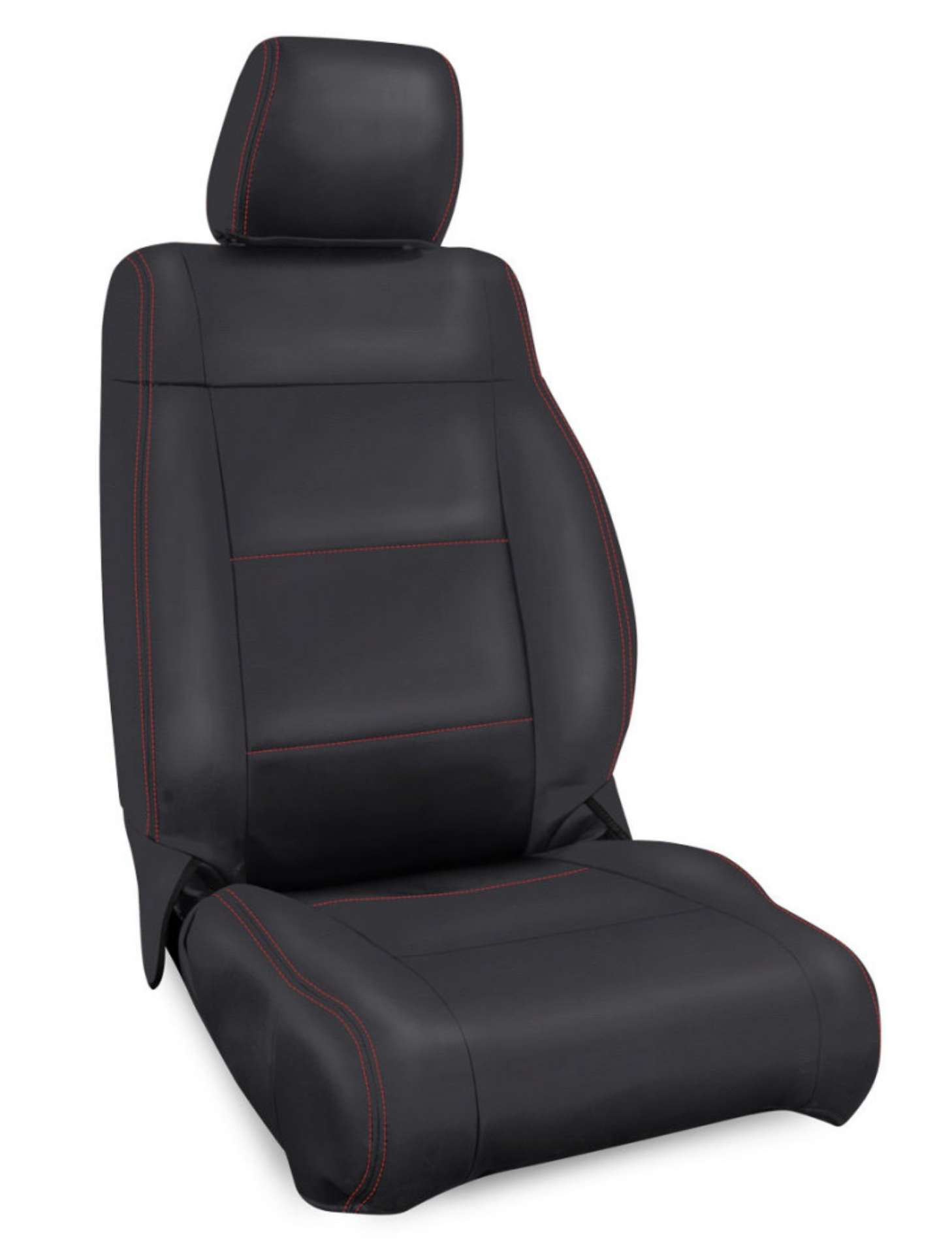 Picture of PRP 11-12 Jeep Wrangler JK Front Seat Covers-2 door or 4 door Pair - Black with Red Stitching