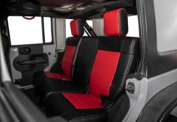 Picture of PRP 11-12 Jeep Wrangler JKU Rear Seat Cover-4 door - Black-Red