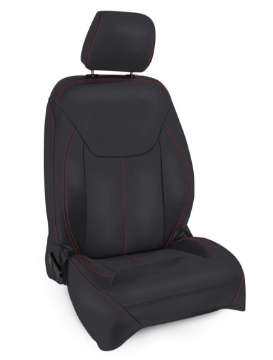 Picture of PRP 13-18 Jeep Wrangler JK Front Seat Covers-2 door or 4 door Pair - Black with Red Stitching