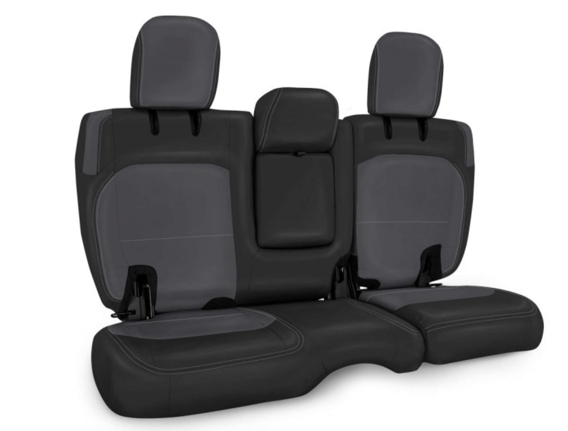 Picture of PRP 2018+ Jeep Wrangler JLU-4 door Rear Bench Cover with Leather Interior - Black-Grey