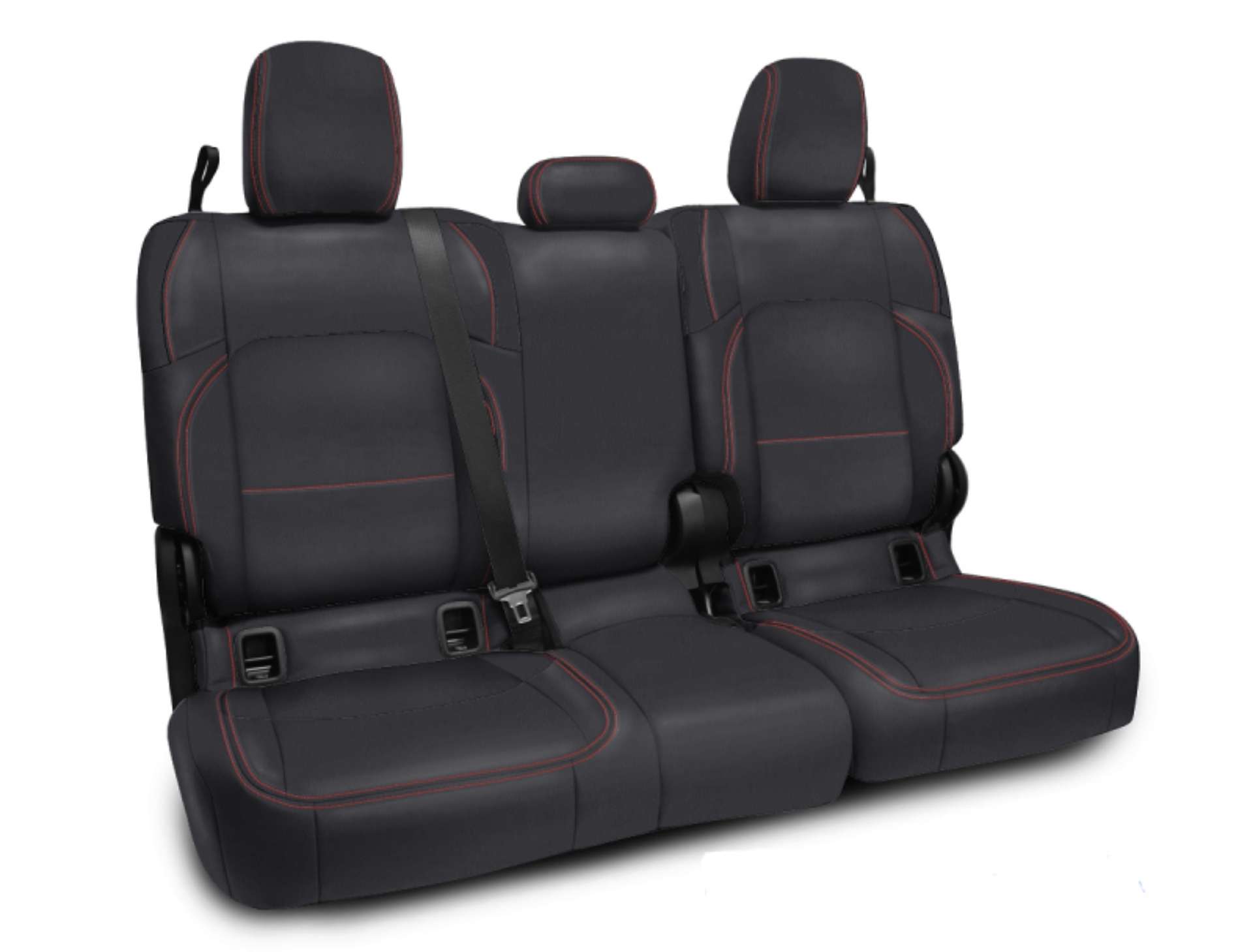 Picture of PRP 2020+ Jeep Gladiator JT Rear Bench Cover for with Cloth Interior - Black with Red Stitching