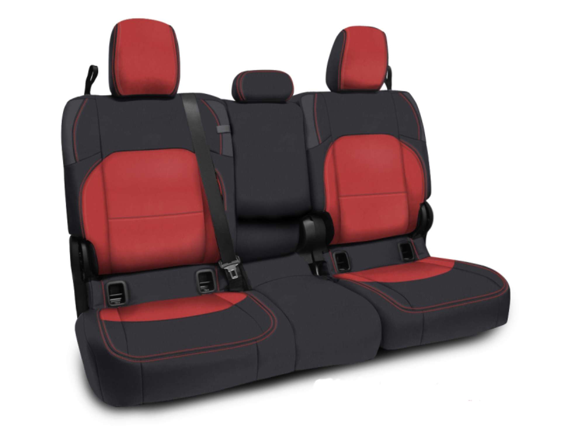 Picture of PRP 2020+ Jeep Gladiator JT Rear Bench Cover with Leather Interior - Black-Red