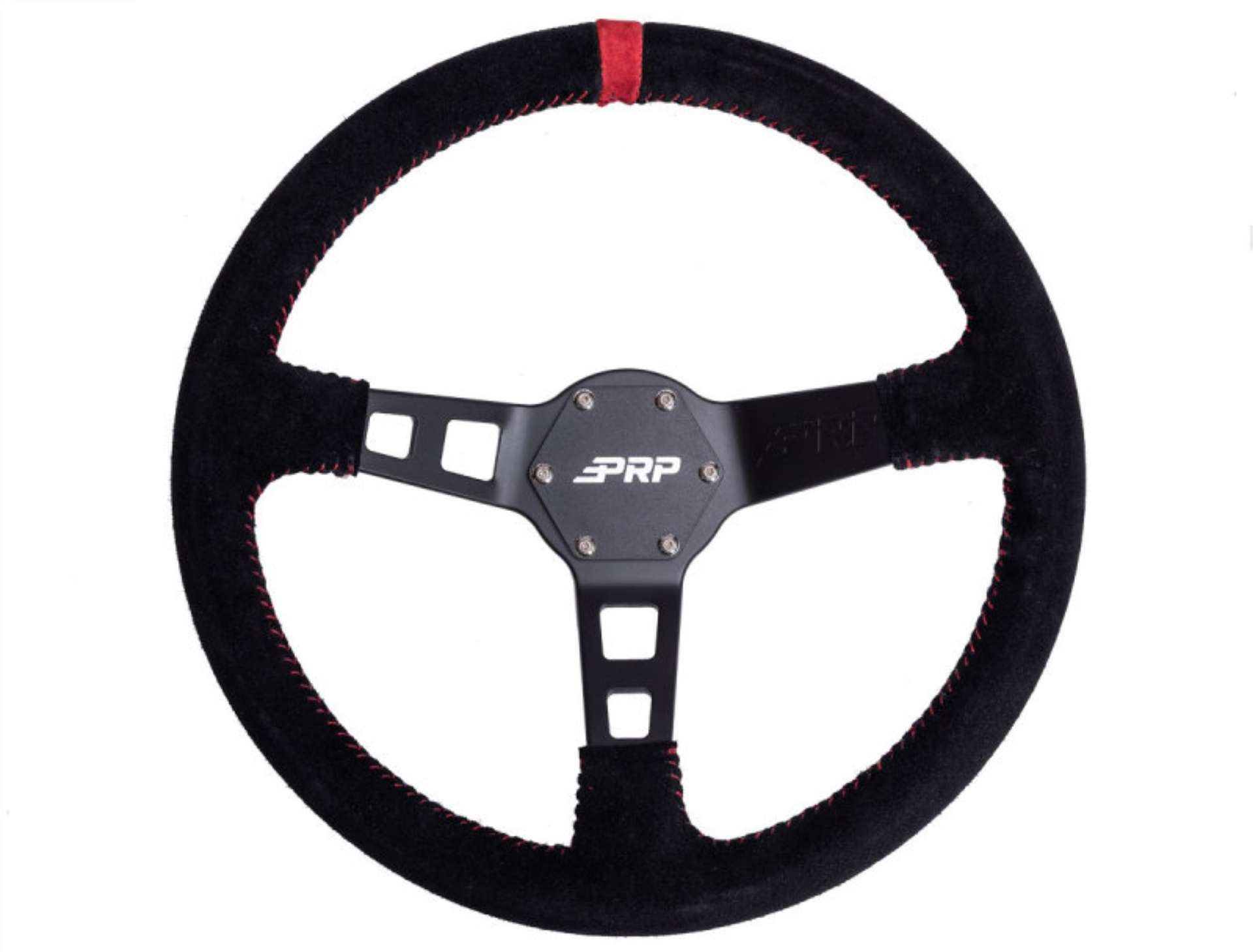 Picture of PRP Deep Dish Suede Steering Wheel- Red