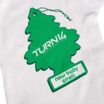 Picture of Turn 14 Distribution Baby Air Freshener Onesie - White