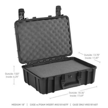 Picture of Go Rhino XVenture Gear Hard Case w-Foam - Medium 18in- - Lockable - IP67 - Tex- Black