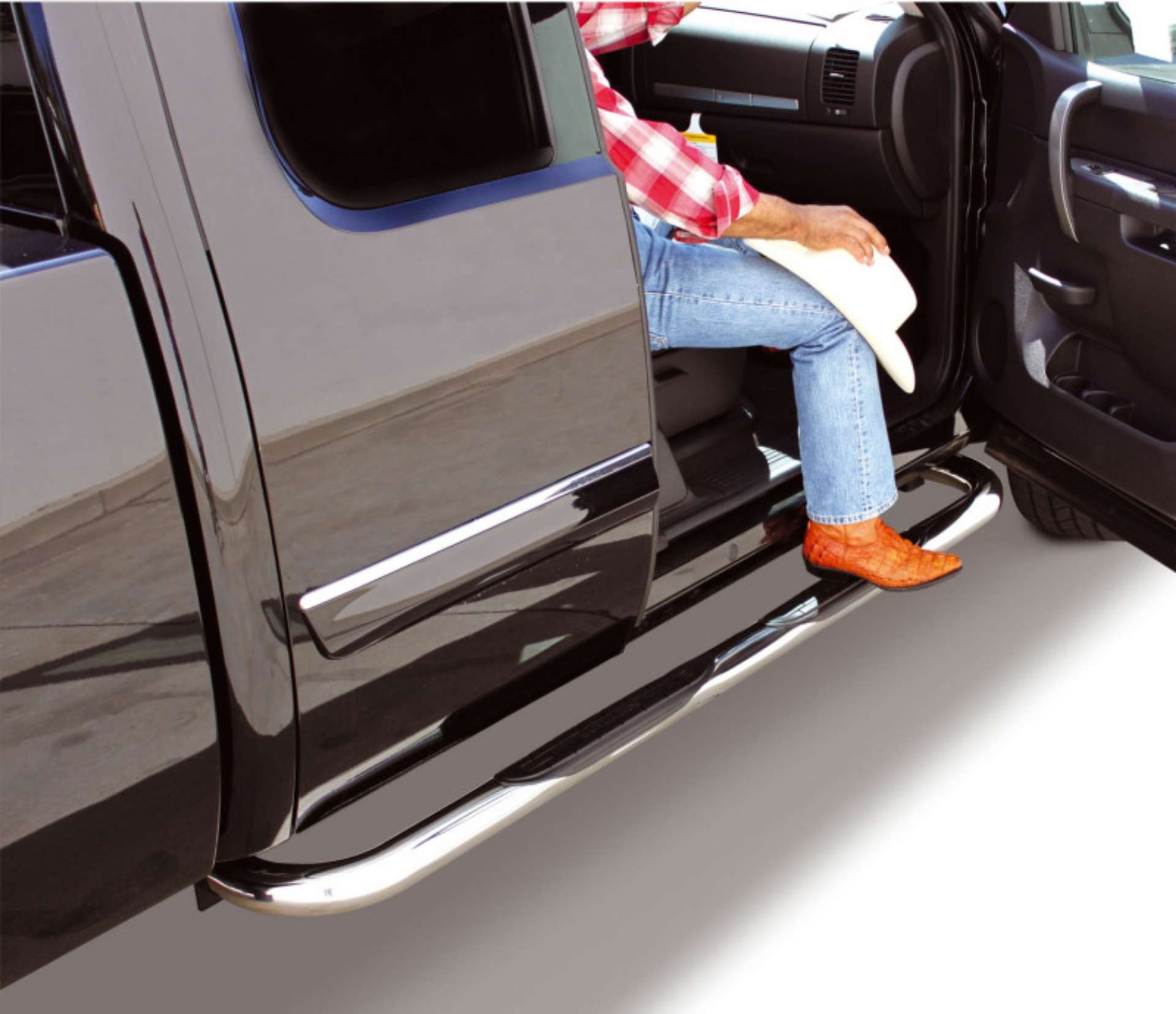 Picture of Go Rhino 04-14 Nissan Titan King Cab 4000 Series SideSteps - Cab Length - Chrome