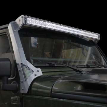 Picture of Go Rhino 07-18 Jeep Wrangler JK-JKU Ex Mjve-392-4xe Windshield Light Bar Mount Brkt - 50in Sgl Row