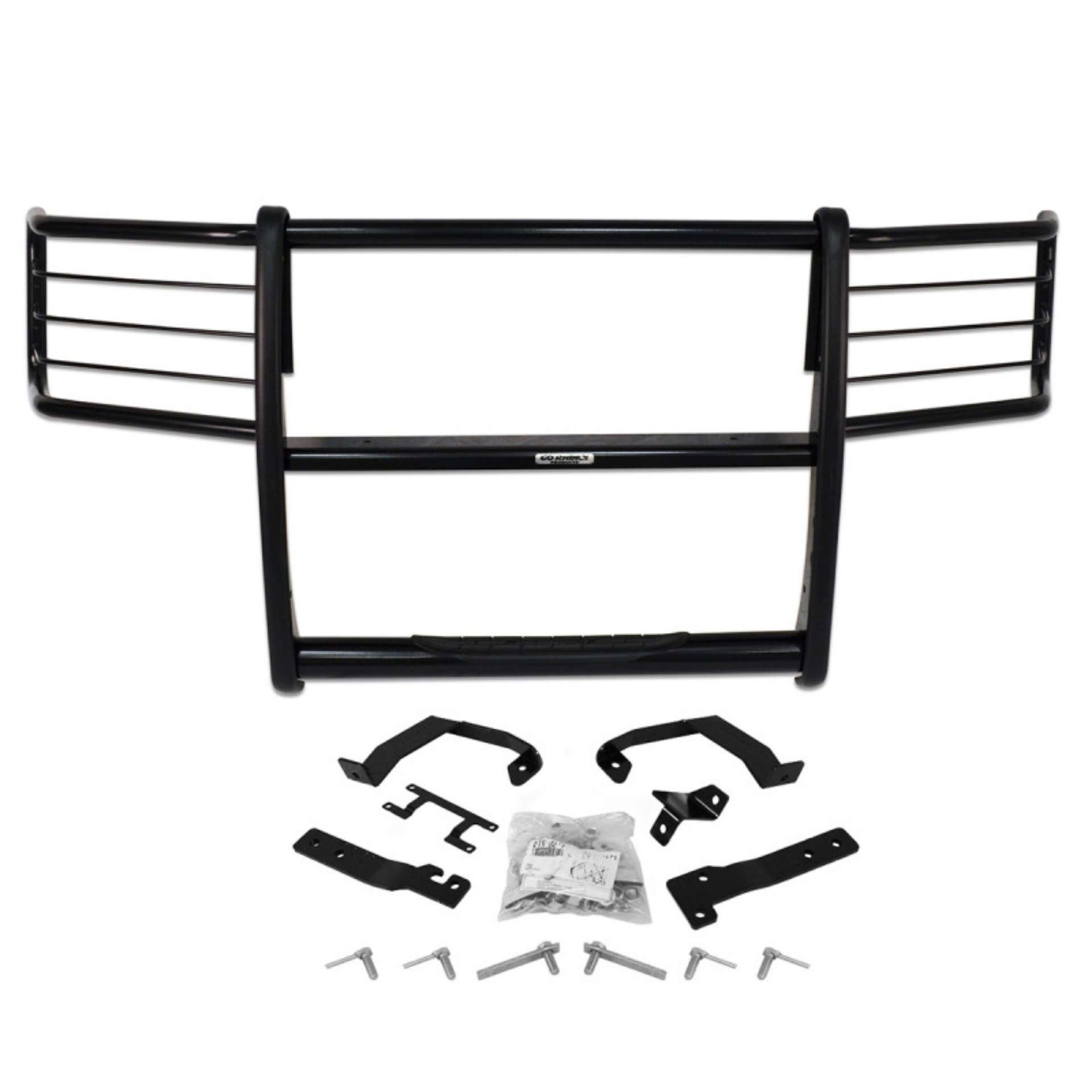 Picture of Go Rhino 08-10 Ford F-250-350 Super Duty 3000 Series StepGuard Center Grille + Brush Guards - Blk