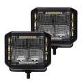 Picture of Go Rhino Xplor Blackout Combo Series Cube Sideline LED Flood Lights w-Amber 4x3 - Blk Pair