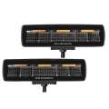 Picture of Go Rhino Xplor Blackout Combo Series Sixline LED Flood Lights w-Amber Surface Mount - Blk Pair