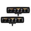 Picture of Go Rhino Xplor Blackout Combo Series Sixline LED Spot Lights w-Amber Surface Mount - Blk Pair