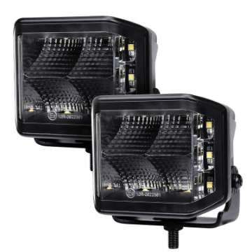 Picture of Go Rhino Xplor Blackout Series Cube LED Sideline Flood Light Kit Surface Mount 4x3 - Blk Pair