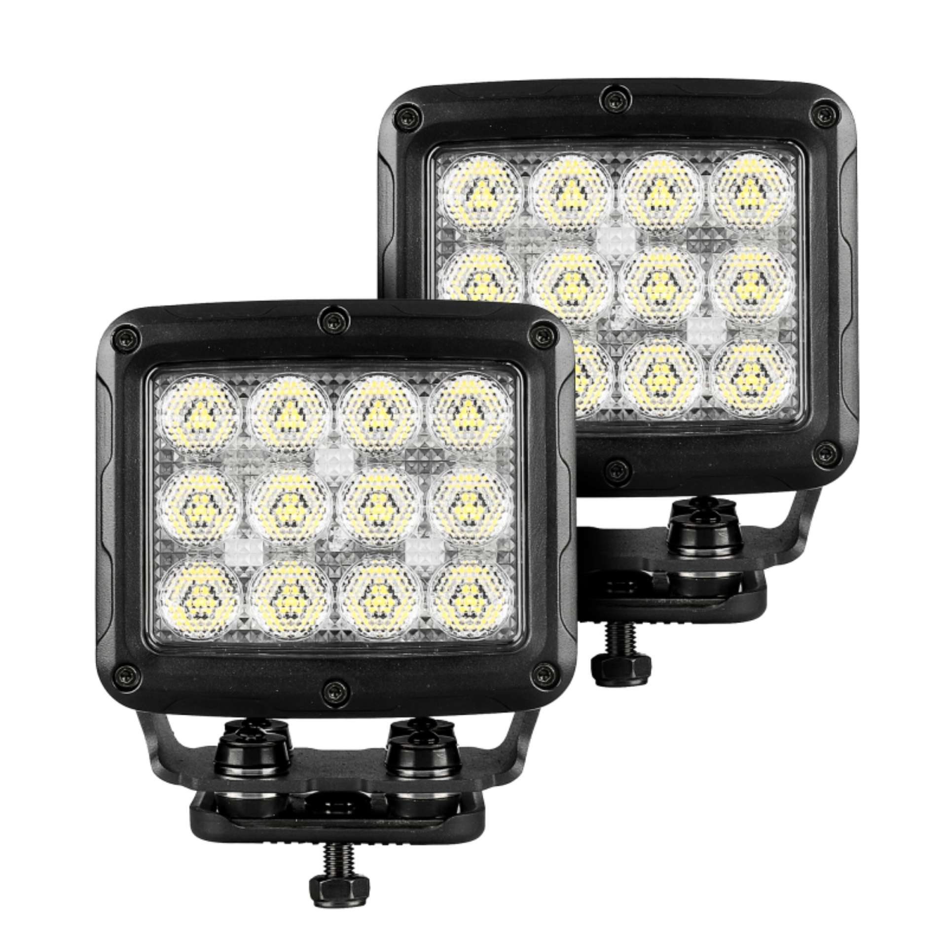 Picture of Go Rhino Xplor Bright Series Rectangle SingleLED Spot Light Kit Surface Mount 5in- - Blk Pair