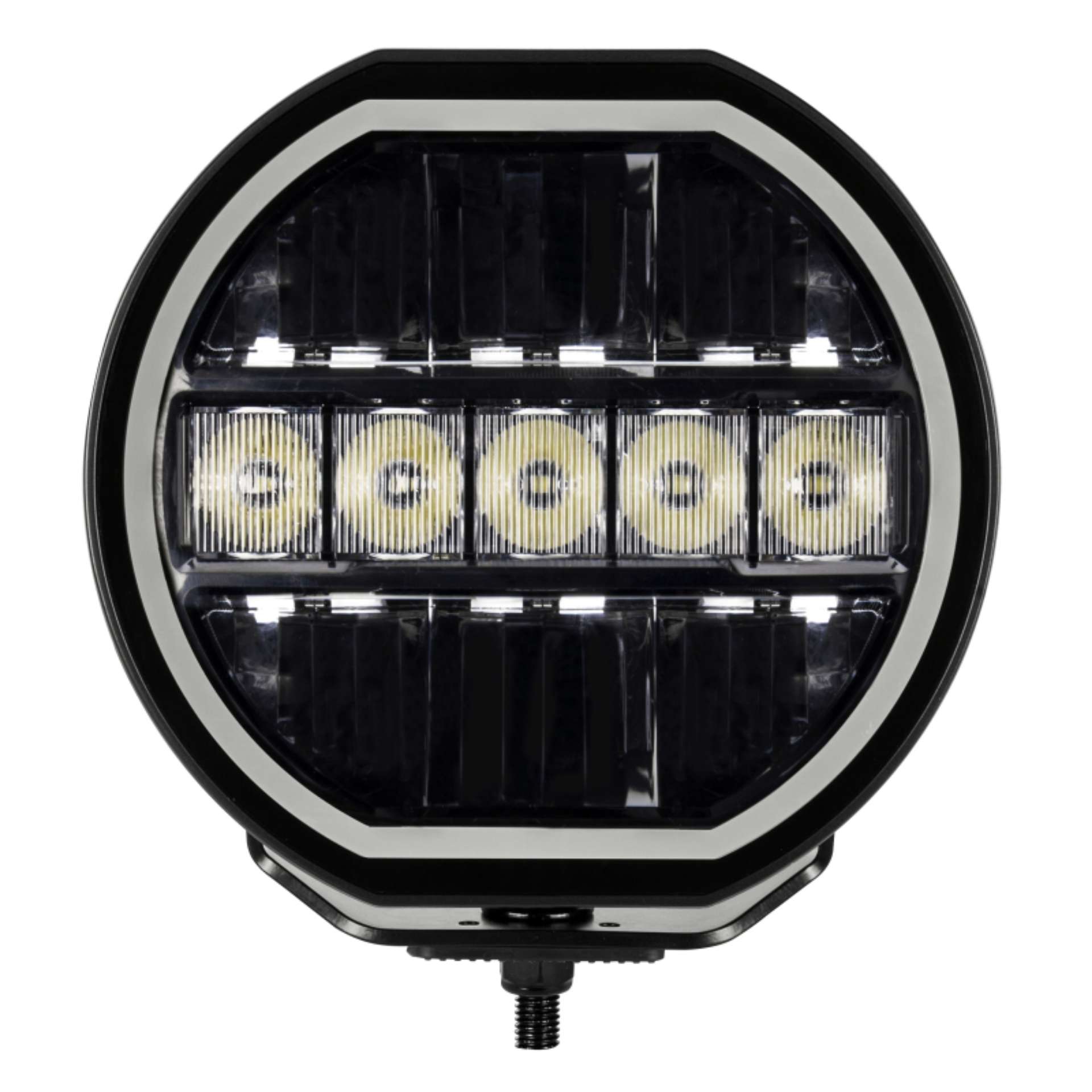 Picture of Go Rhino Xplor Blackout Series Maxline LED Hi-Low Beam w-Multi DRL Surface Mount 7in- - Blk