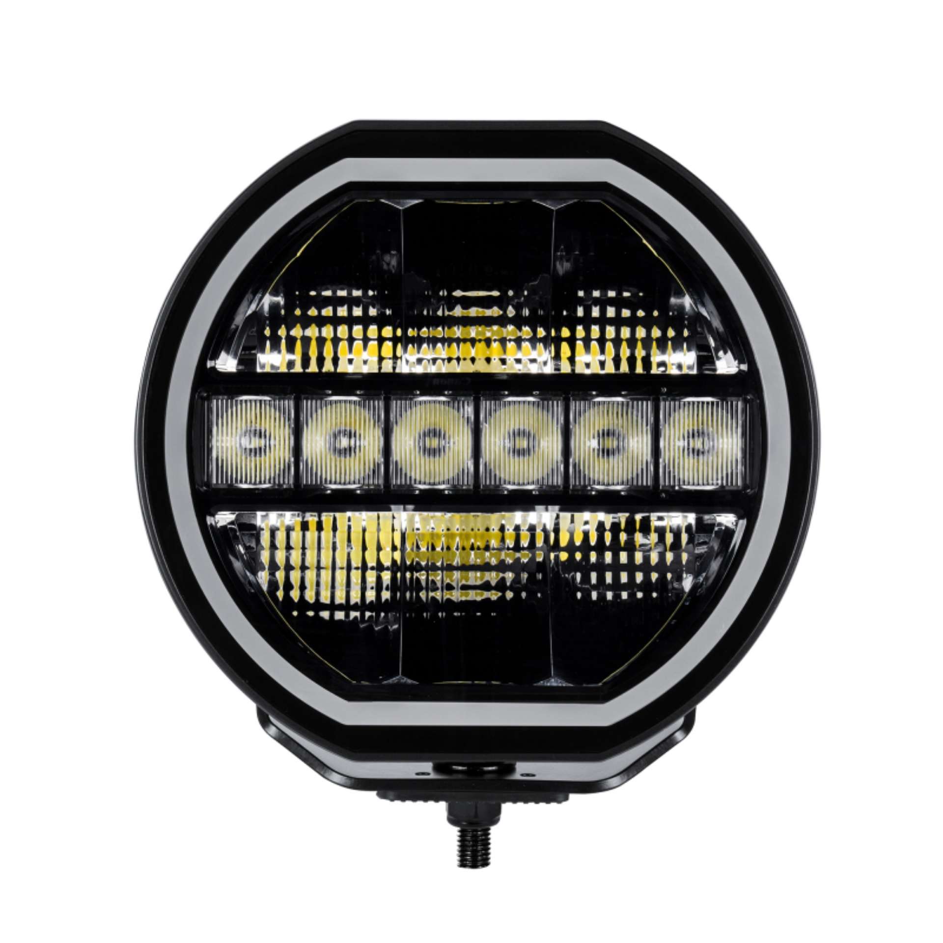 Picture of Go Rhino Xplor Blackout Series Maxline LED Hi-Low Beam w-Multi DRL Surface Mount 9in- - Blk