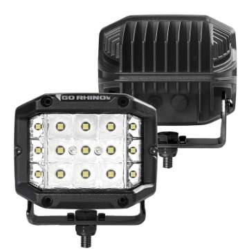 Picture of Go Rhino Xplor Bright Series Sideline Cube LED Spot Light Kit Surface Mount 4x3 - Blk Pair