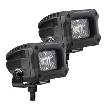 Picture of Go Rhino Xplor Bright Series Rectangle LED Flood Light Kit Surface-Thread Std Mnt 3x2 - Blk Pair