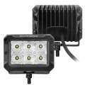 Picture of Go Rhino Xplor Bright Series Rectangle LED Flood Light Kit Surface-Thread Std Mnt 4x3 - Blk Pair