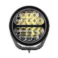 Picture of Go Rhino Xplor Blackout Series Round LED Spot Light Beam w-DRL Surface-Thread Stud Mnt 7in- - Blk