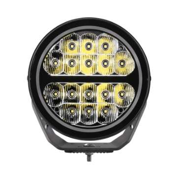 Picture of Go Rhino Xplor Blackout Series Round LED Spot Light Beam w-DRL Surface-Thread Stud Mnt 7in- - Blk