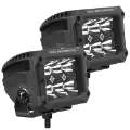 Picture of Go Rhino Xplor Bright Series Rectangle LED Spot Light Kit Surface-Thread Stud Mnt 4x3 - Blk Pair